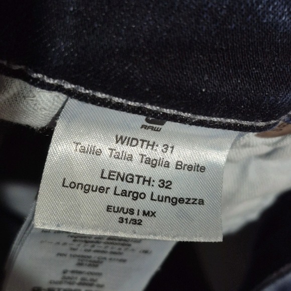 G Star Raw Jeans Mens 31x32 Slim 3301 Stretch Skinny Denim Button Fly Dark Wash - Picture 8 of 13